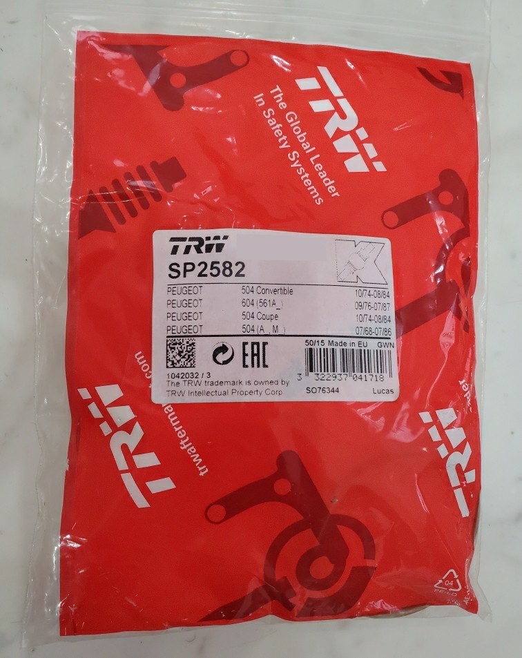 プジョー504 604 505他☆4449 15☆TRW ブレーキオーバーホールシールリペアキット☆セット☆新品未使用保管品☆拍卖