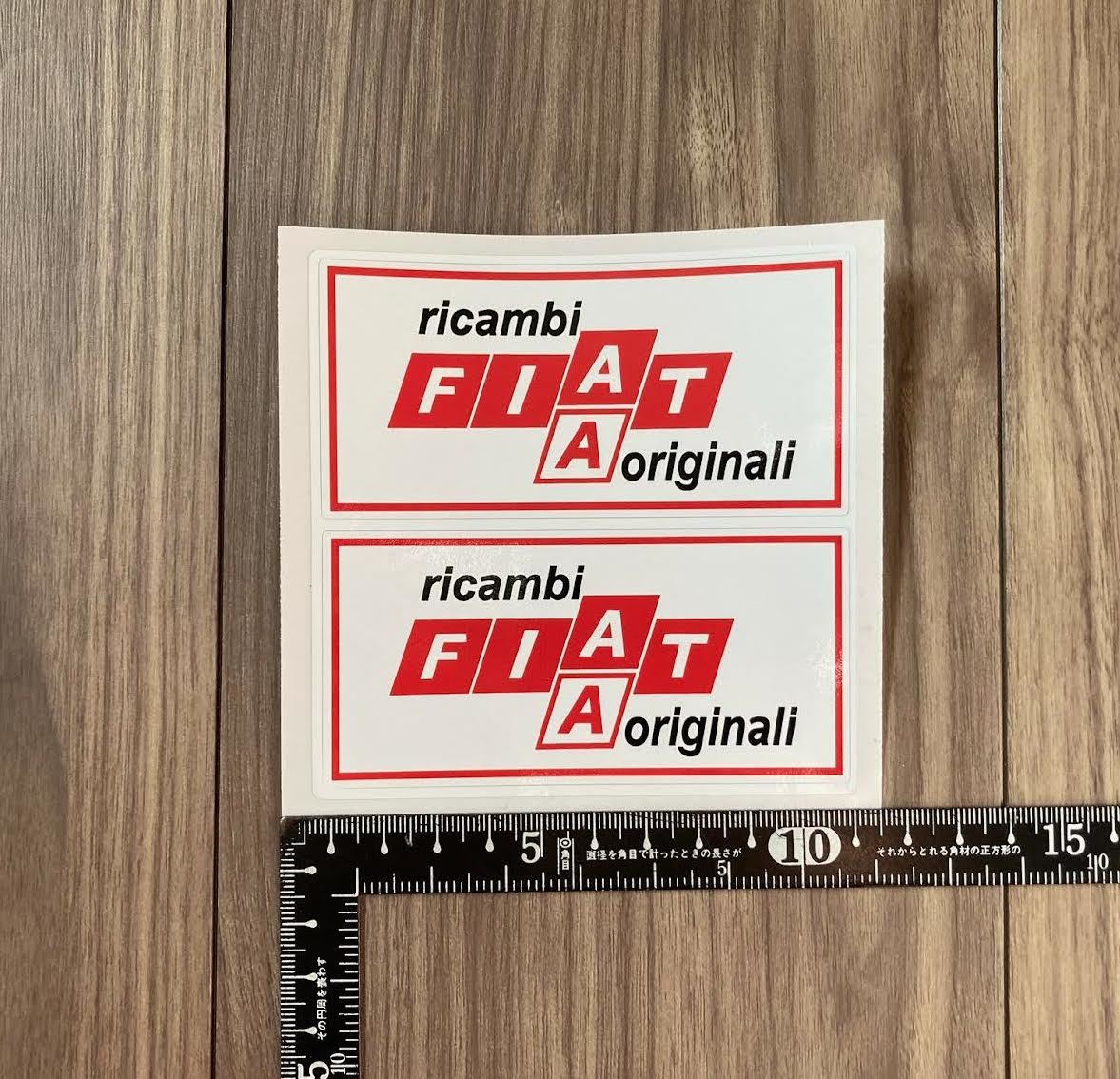 送料無料 FIAT RICAMBI ORIGINALI フィアット ステッカー デカール 2枚セット 100mm × 50mm拍卖