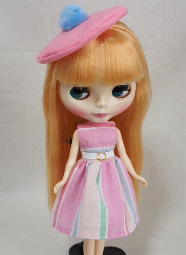 Doll Dressingハンドメイド ネオブライス サイズお洋服セット人形/アウトフィット衣装/ドレス/ワンピース/帽子/ベルト/ドール服/昭和レトロ拍卖