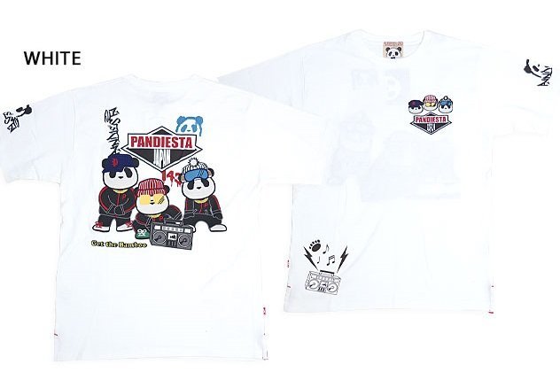 PDJ HIPHOP半袖Tシャツ◆PANDIESTA JAPAN ホワイトMサイズ 523861 パンディエスタジャパン パンダ 刺繍拍卖