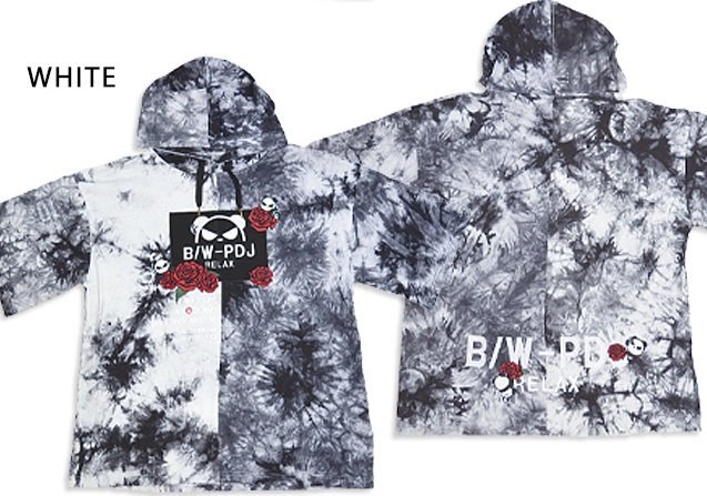 B/W-PDJ RELAXシリーズ タイダイ バラBIGパーカー◆PANDIESTA JAPAN ホワイトMサイズ 523866 パンディエスタジャパン パンダ拍卖