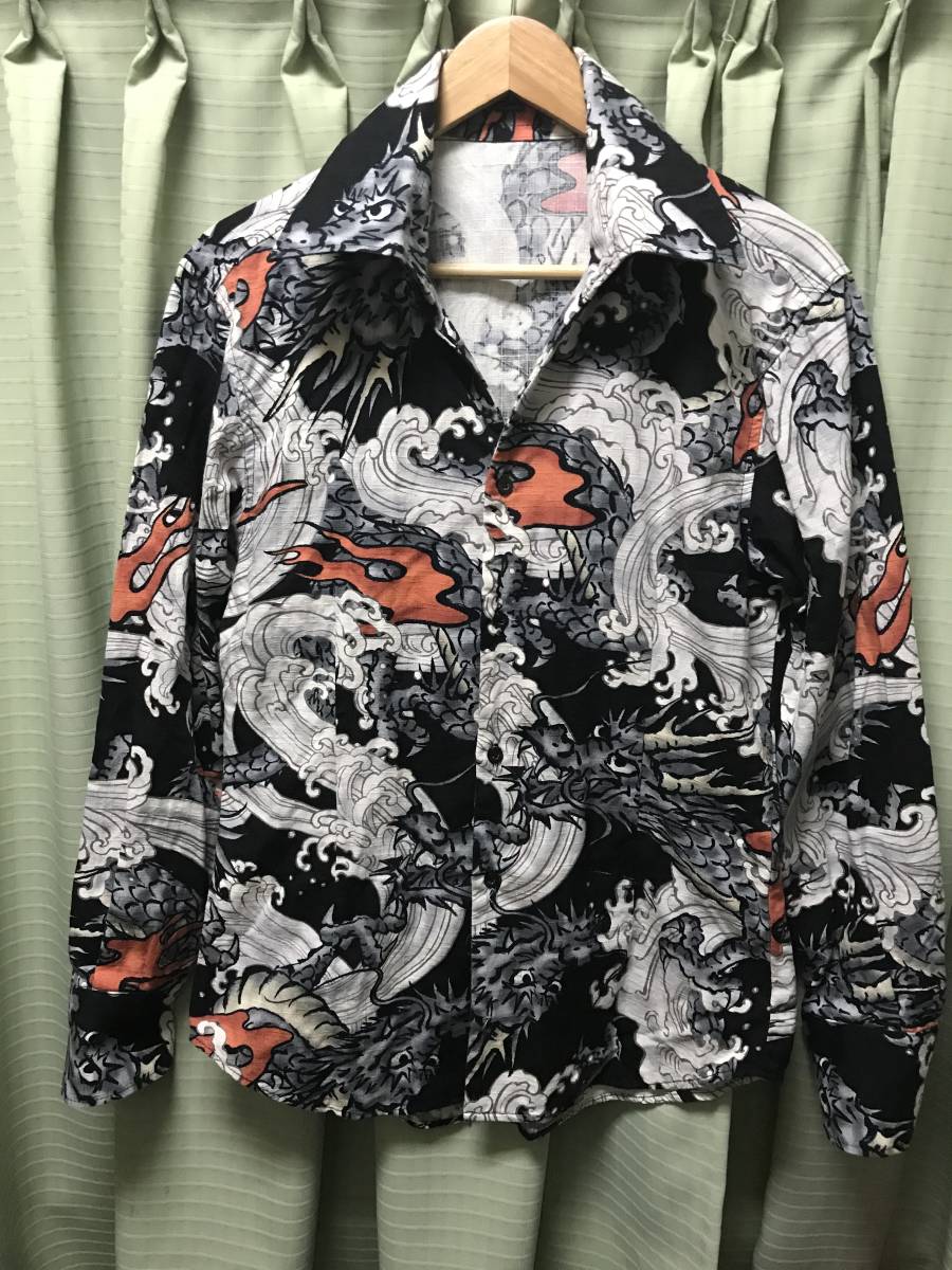 長袖シャツ ロカビリー 龍 ドラゴン タトゥー 和柄 暴走 不良 Z305拍卖