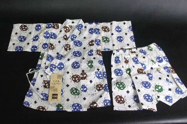 子供甚平 男の子 100 3-4歳 てんとう虫柄 ★送料360円拍卖