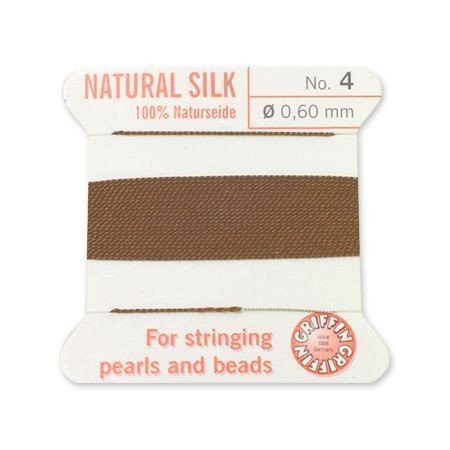 □コード・ひも□グリフィンコード シルクビーズコード ブラウン No.16 太さ1.05mm 2M拍卖