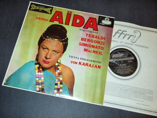 VERDI ヴェルディ KARAJAN Aida Highlights UK盤LP London ffrr拍卖