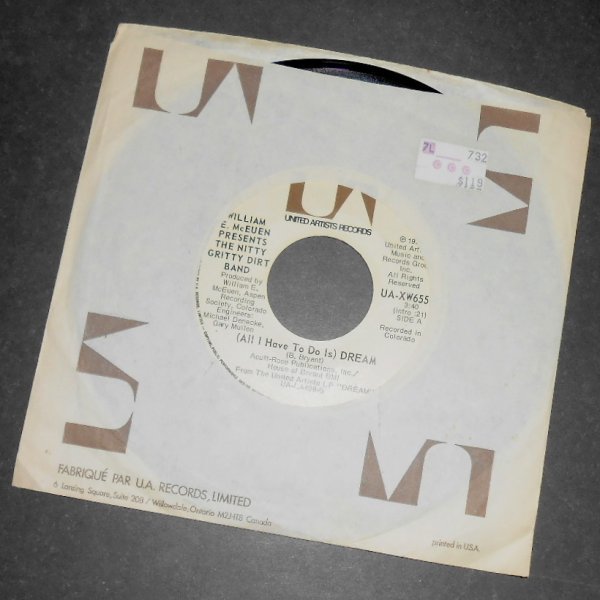NITTY GRITTY DIRT BAND (All I Have to Do Is) Dream カナダ盤シングル拍卖