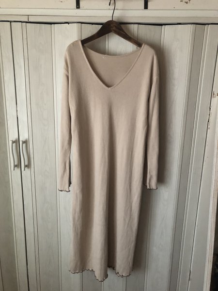 ◆ROPE PICNIC/ロペピクニック/ベージュのVネックロングワンピース◆op拍卖