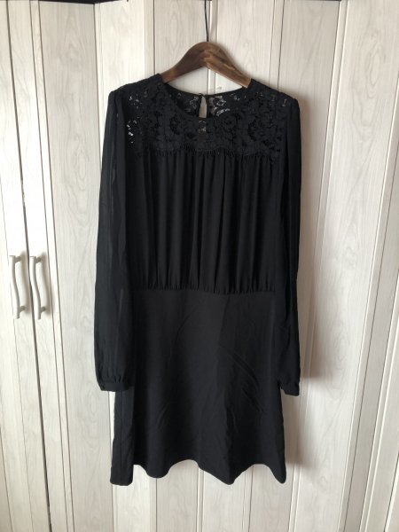 ◆ MICHAEL KORS/マイケルコース/レース付き黒のシフォンワンピース/未着品◆op拍卖