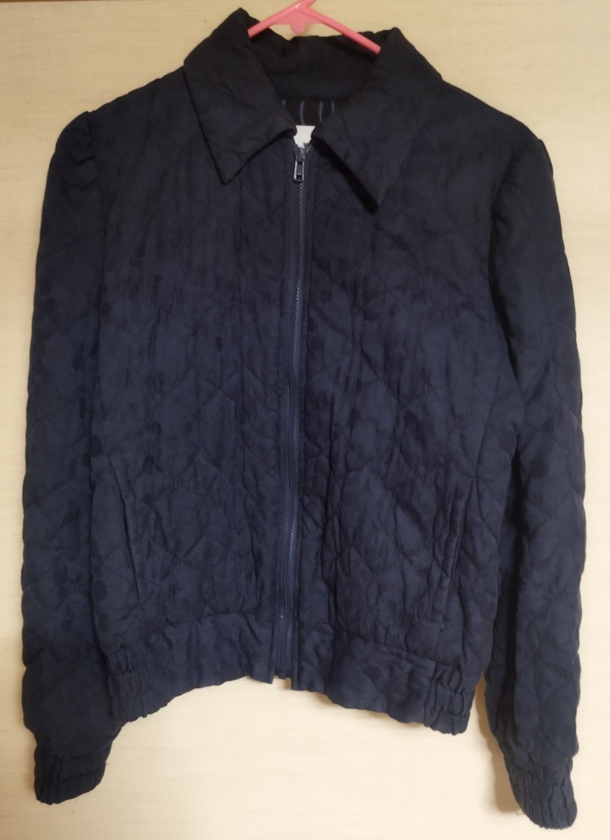 マーベルアッシュ 紺 綿キルティング 綿入り襟付きジャケット ブルゾン 日本製拍卖
