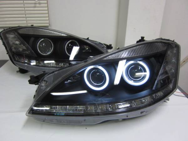 現物ライトお預かり加工 W221 ライト ライト加工 インナーブラック塗装拍卖