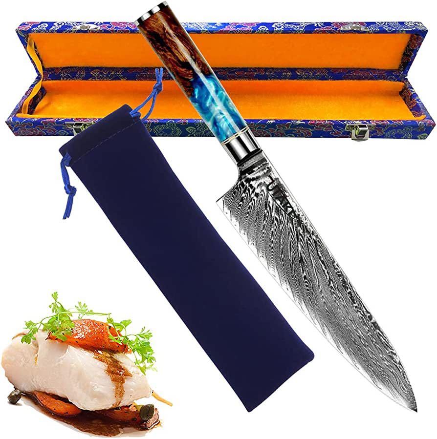 牛刀包丁 67層ダマスカス 195mm V金10号 シェフナイフ キッチンナイフ 切れ味 業務用 家庭用 万能包丁拍卖