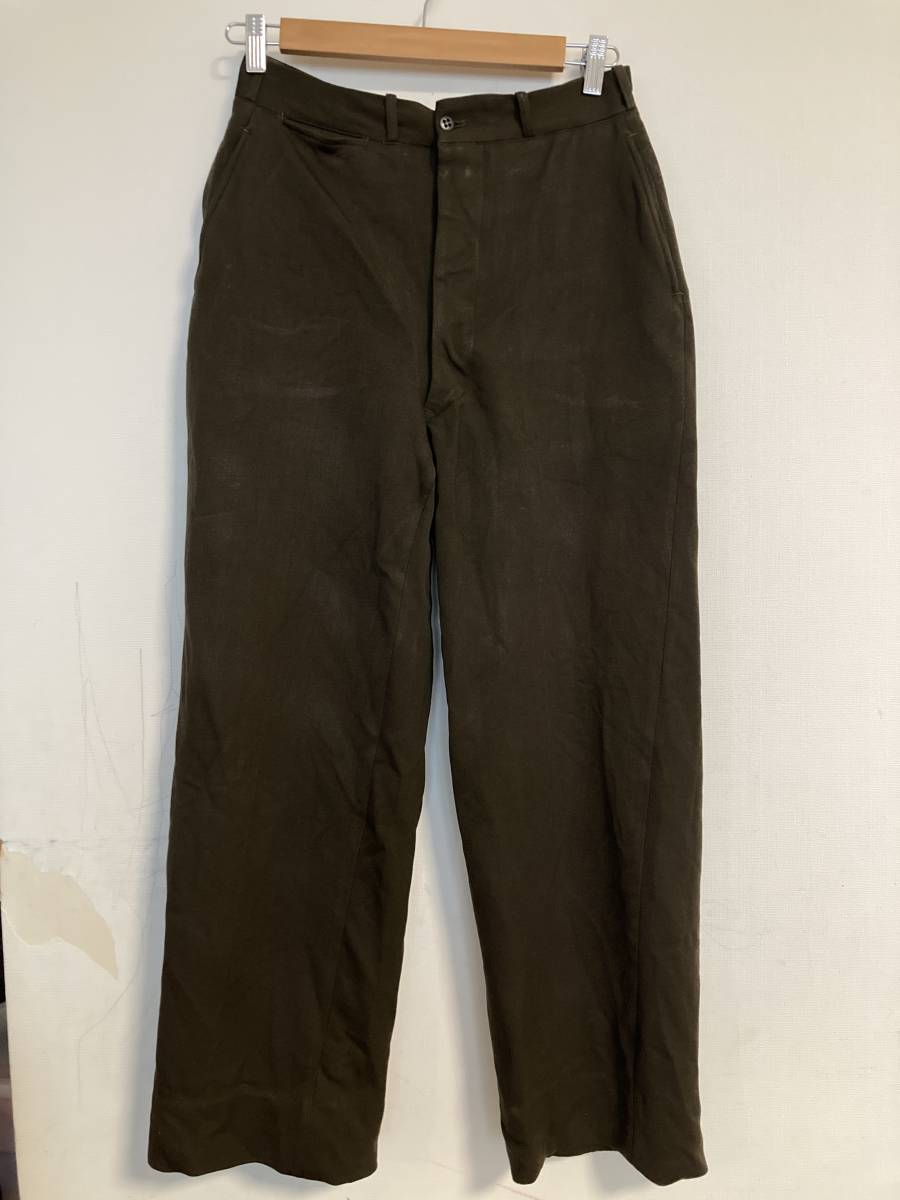 ★40s ビンテージ USARMY オフィサーパンツ W32 トラウザーズ ウールギャバジン ウール ギャバ 中厚手 ミリタリー USA 雰囲気◎拍卖