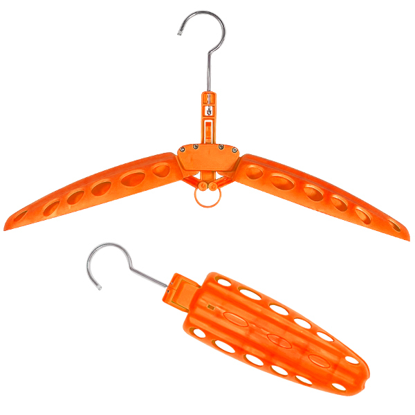 折り畳み式ウェットスーツハンガー★ネックインフルスーツ/セミドライ/ドライスーツに 型崩れ防止 オレンジ サーフィンサップダイビング拍卖