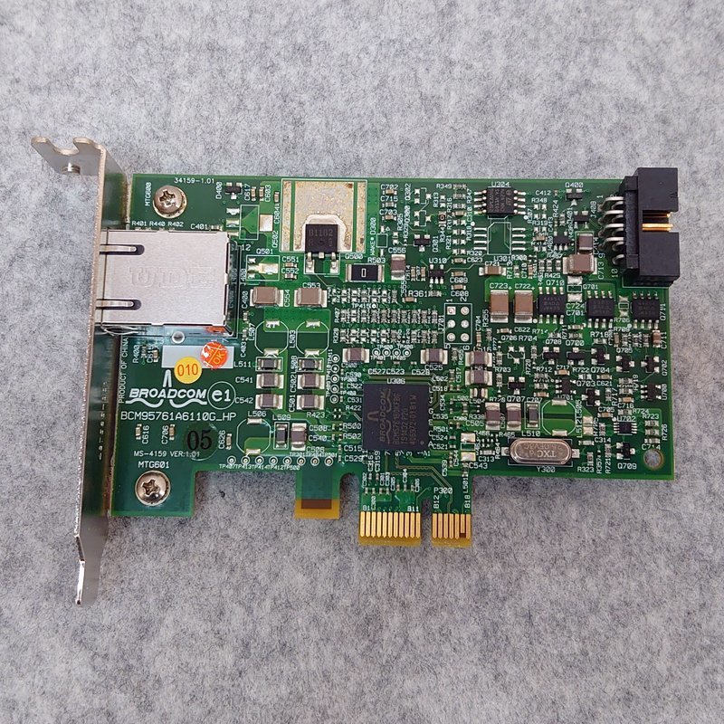△ HP Broadcom BCM-95761A6110G ギガビットイーサネットカード PCI-Express x1 動作品 ▽116-T拍卖