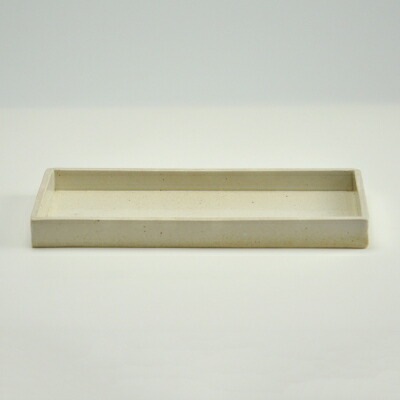 盆栽鉢 白 長角手造り水石 9号 幅約27cm×奥行約12cm×高さ約2~3cm 陶器拍卖