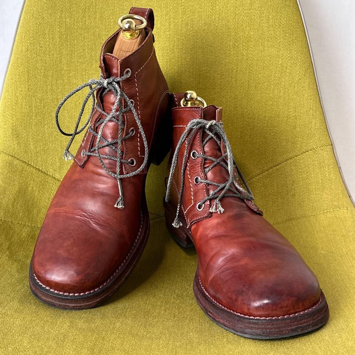 美品 incarnation インカネーション Horse Leather Ankle 4Hole Boots ベジタブルタンニン手染め 41 25.5 26.0相当 ブーツ レザーシューズ拍卖