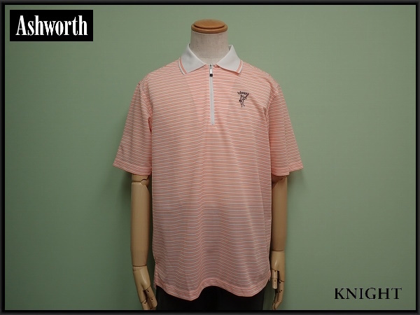 送料無料 Ashworth ジップポロシャツ・L◆アシュワース/ゴルフ/ドライ/23*4*1-21拍卖