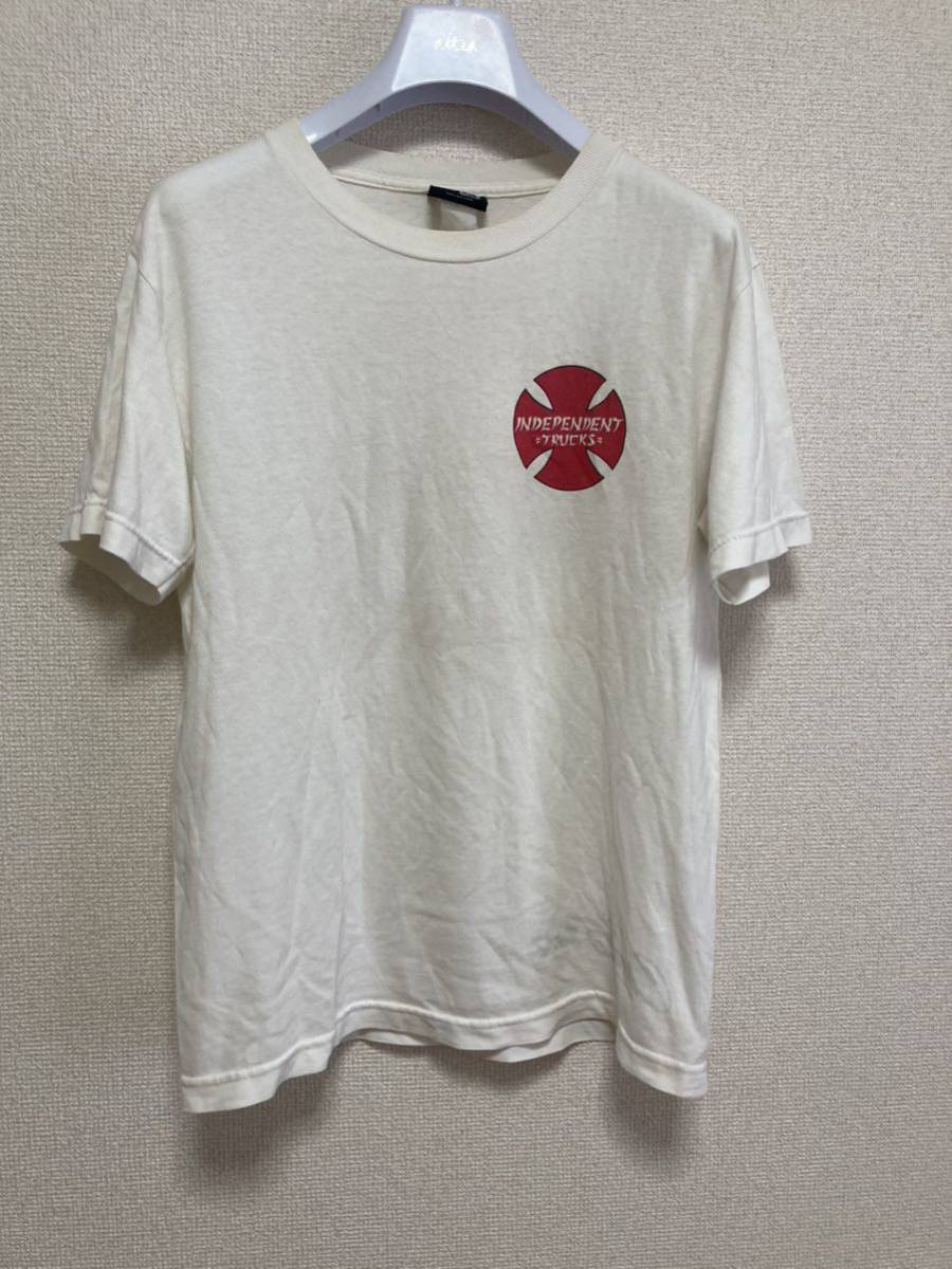 ヴィンテージ NHS タグ INDEPENDENT インディペンデント ロゴTシャツ 半袖Tシャツ 白スケートボード スケボー Vintage Tee skate拍卖