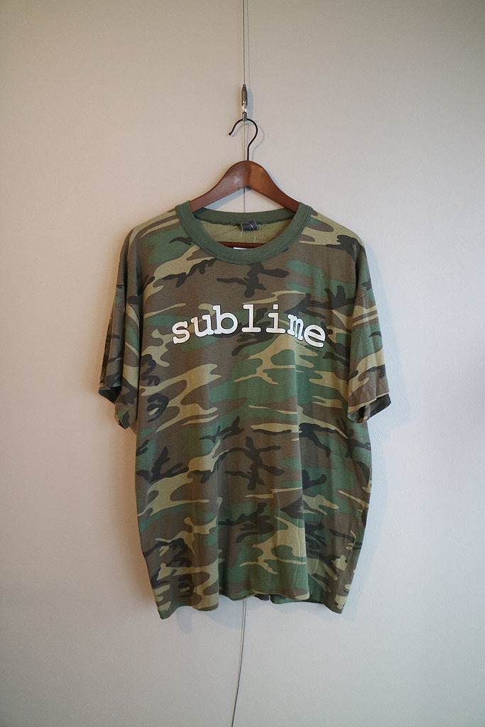 90's SUBLIME カモフラージュリンガーTシャツ サブライム/半袖T/XL拍卖