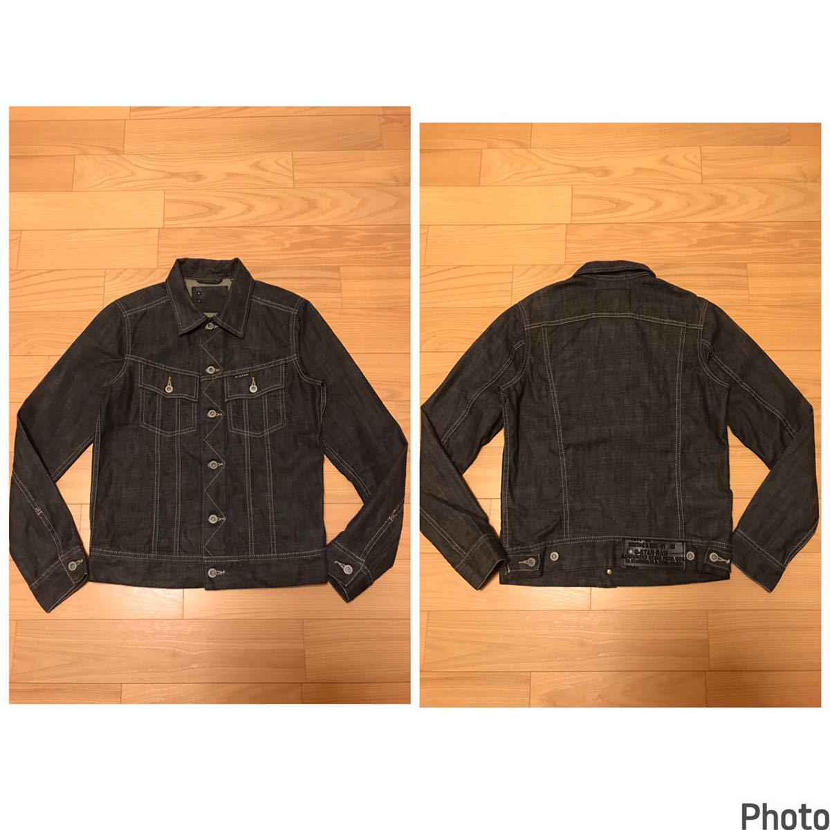 良品☆G-STAR RAW/ジースター 3301 サイズS大き目 Gジャン・デニム ニューテーラートラッカージャケット ドーナツボタン&背面パッチロゴ付拍卖