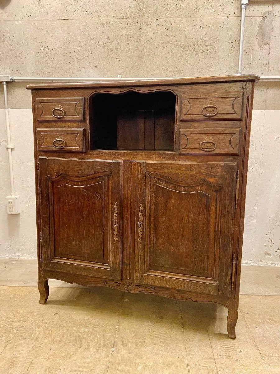 フランス アンティーク ヴィンテージ キャビネット 飾り棚 オーク 店舗什器 店舗備品 インテリア ディスプレイ【7562】拍卖