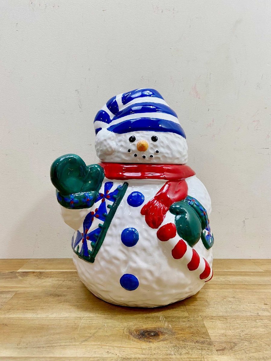アメリカ ヴィンテージ クッキージャー スノーマン 雪だるま クリスマス デコレーション インテリア 店舗備品 店舗什器【8668】拍卖