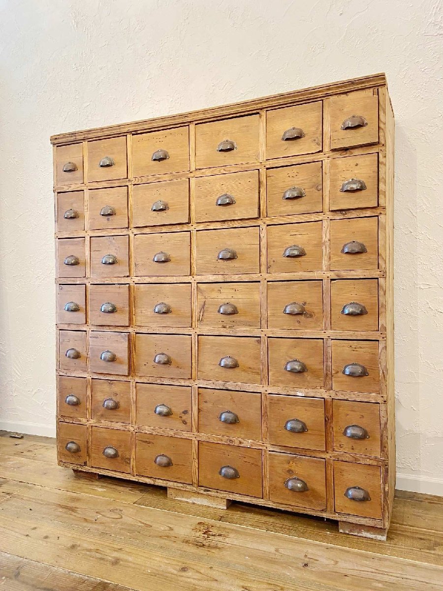 フランス ヴィンテージ ドロアー 50’s 店舗什器 収納 インテリア キャビネット 店舗什器 ディスプレイ 引き取り限定【8758】拍卖