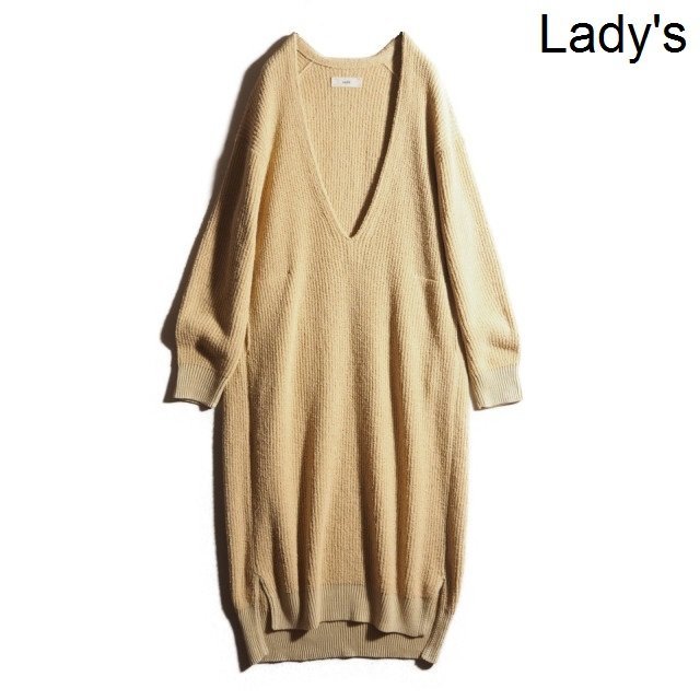 K7840P ▼unfil アンフィル▼ コットン ブークレリブニット ワンピース ベージュ onsp-uw105 cotton boucl ribbed-knit dress 春夏 rb拍卖