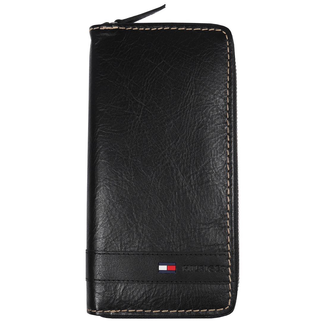 トミーヒルフィガー 牛革 ラウンドファスナー 長財布 小銭入れ付 SUPERWAXY 13X023BK/5985拍卖