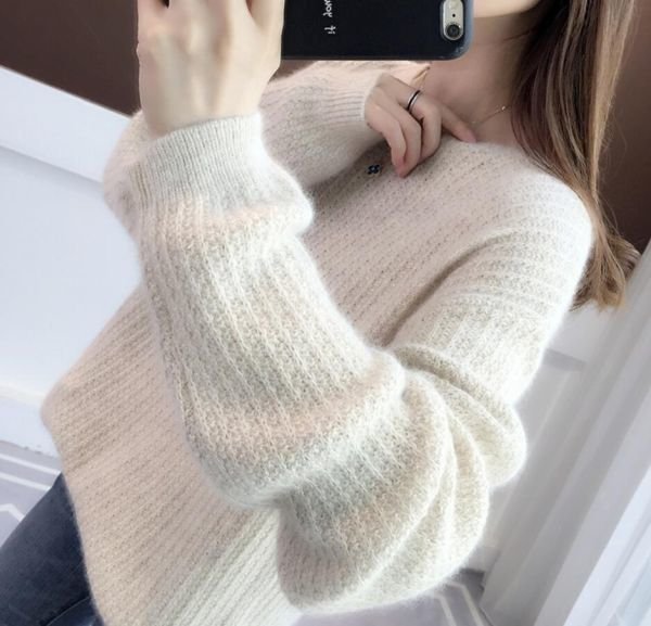 PYD2354★Fサイズ♪ゃれニットトップス 暖かい ゆったり 可愛い大人 ルーズニ秋冬新作 カジュアル おしットセーター * 杏拍卖