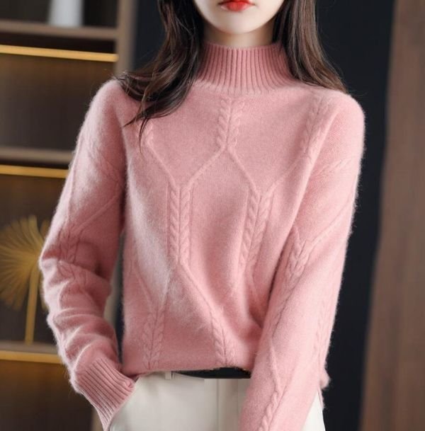 cjx1865★M-XLサイズ♪秋冬新作 オシャレ ミンクカシミヤ混 柔らかい 暖かい ニットセーター ストレッチ 長袖 レディース ニットトップス*拍卖