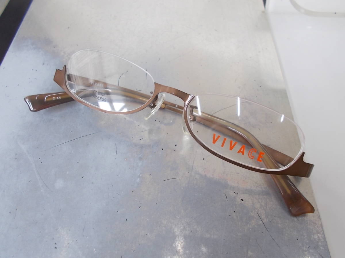 ビバーチェ VIVACE ステンレス アンダーリム 眼鏡フレーム VV-8003-2 お洒落拍卖