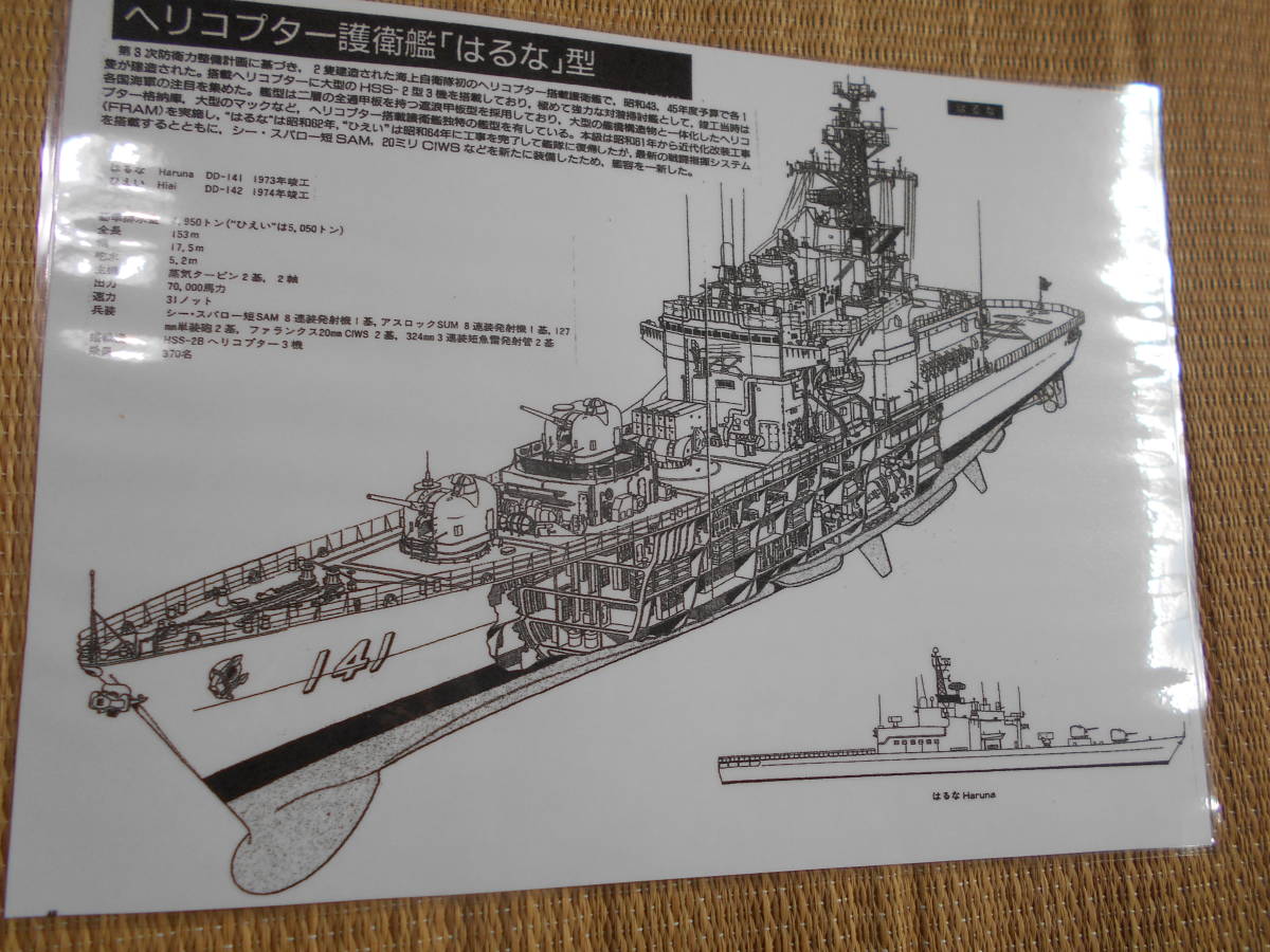 透視イラスト 海上自衛隊 ヘリコプター護衛艦 はるな型拍卖