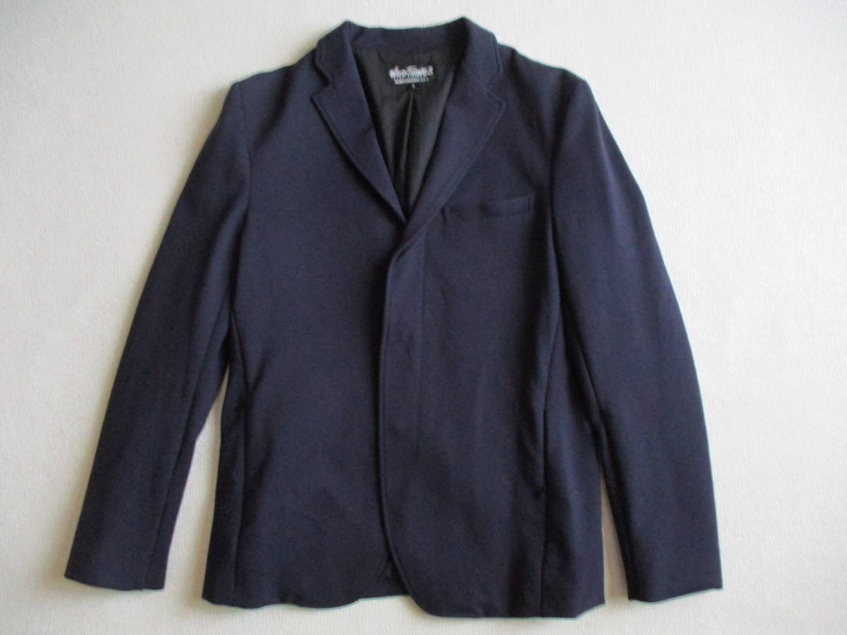 ネイビー★ S ワイルドシングス★ ジャージテーラード型ジャケット★ ストレッチ 紺 アウトドア拍卖