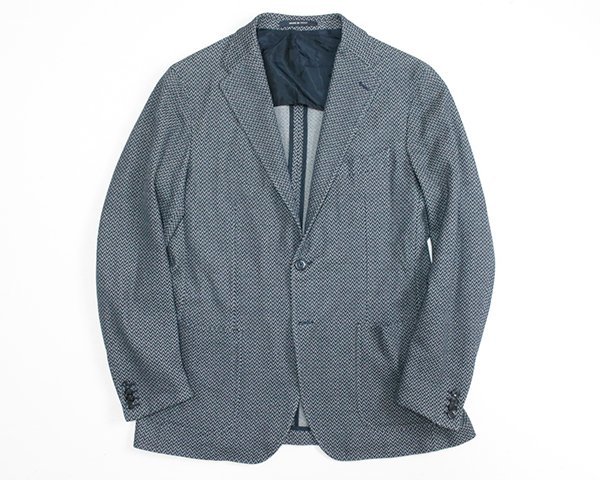 ●美品 TAGLIATORE ◆ 総柄 テーラードジャケット ネイビー サイズ52R ストレッチ イタリア製 タリアトーレ ◆ZX15拍卖