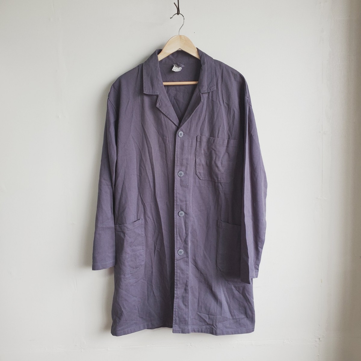 853◆ユーロワーク ショップコート size52 グレー系 コットン100% ドイツ系 ワークウエア USED 中古拍卖