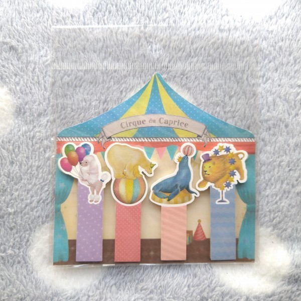 新品&即決◎シルクドカプリス◎ページマーカー付箋【ブルー】プードル・白くま・オットセイ・ライオン 大人文具拍卖