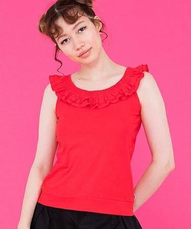 新品 Little sunny bite リトルサニーバイト ノースリーブ カットソー Tシャツ LSB 送料無料 RED M拍卖