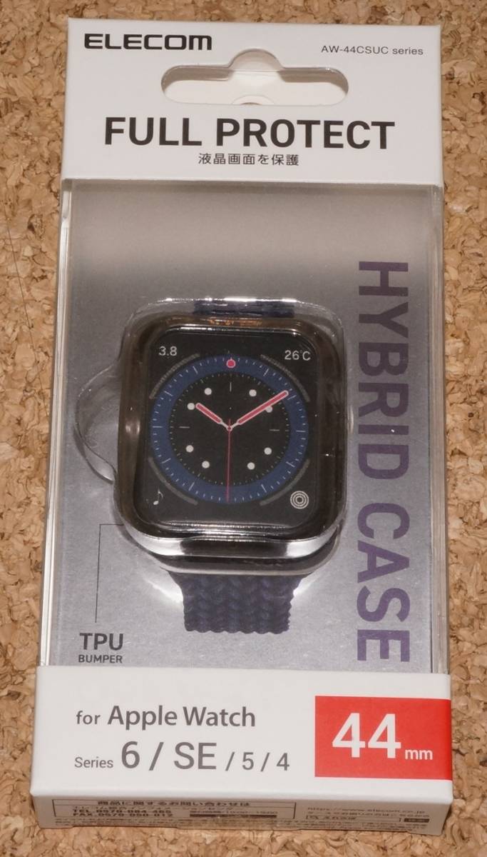 ★新品★ELECOM Apple Watch series 6/SE/5/4 44mm フルカバー ハイブリッドケース クリアブラック拍卖