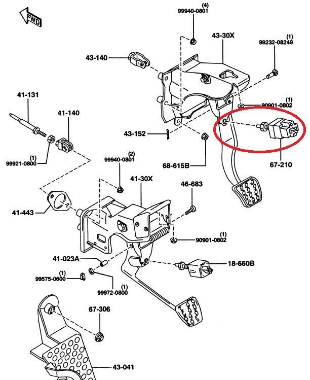 送料無料! RX7 FD3S ストップランプ スイッチ マツダ 純正 未使用 RX-7 テールランプ 98拍卖
