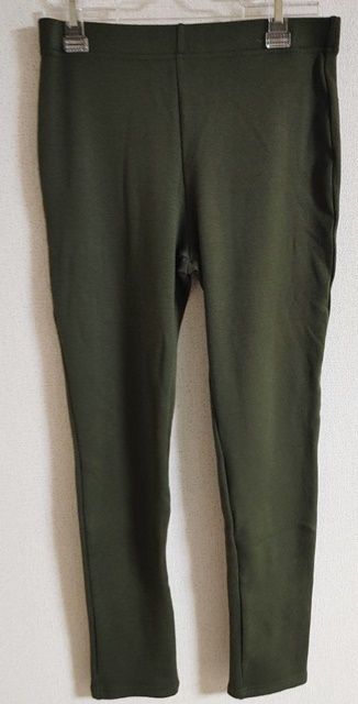 Lサイズ 長ズボン レギパン スパッツ風 ウエスト総ゴム モスグリーン拍卖
