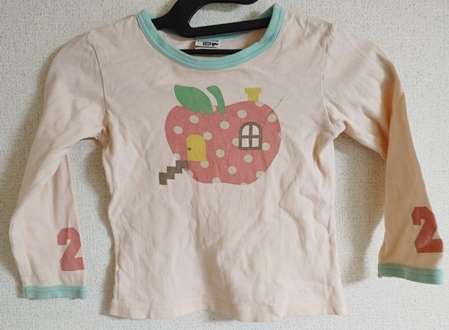 100㎝ F.O.KIDS 長袖 カットソー リンゴ柄 ピンク拍卖