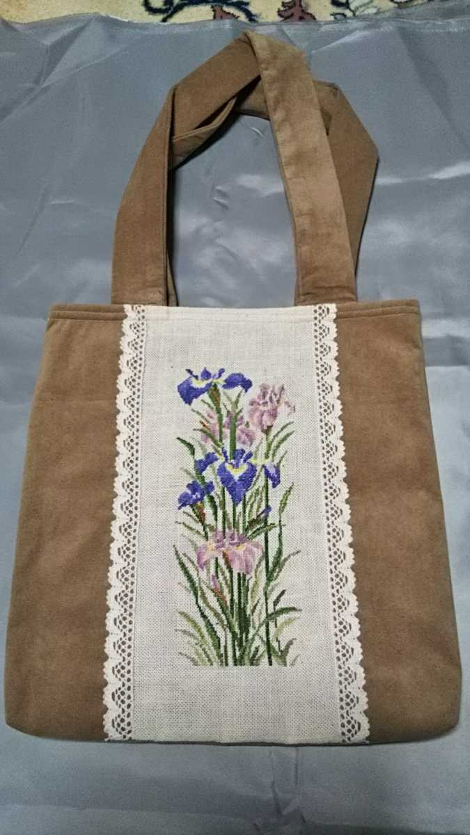 プチポアン刺繍トートバッグ アイリス拍卖