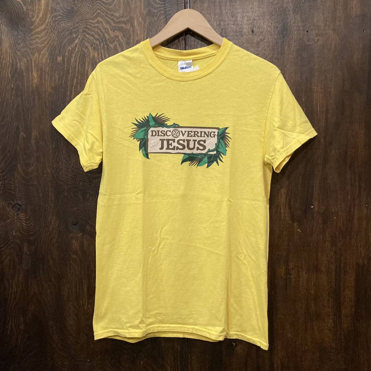 アメリカ古着 半袖Tシャツ プリントT JESUS 教会 黄 Sサイズ プリントTシャツ Tシャツ拍卖