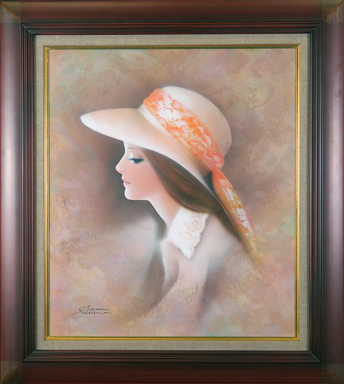 中原脩(帽子の女 F10号)油彩画 真作保証 Acre拍卖