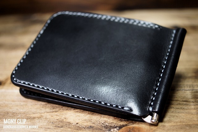 手縫い MC1-B サドルレザーマネークリップ 札挟み拍卖