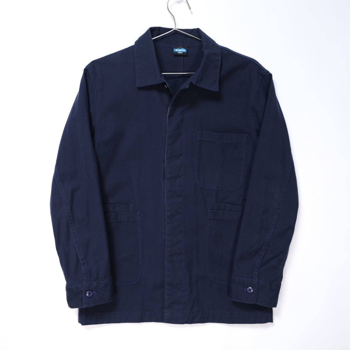 【送料無料】KAVU(カブー)/フライフロントカバーオール/ワークジャケット/ネイビー/Mサイズ拍卖
