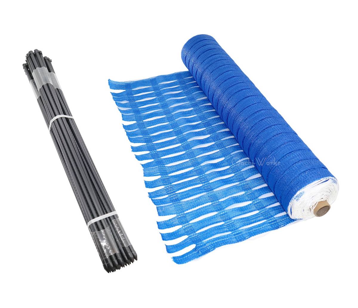 ネットフェンス ブルー 1m×50m 防獣杭 30本付き セット フェンスネット&杭セット ブルーフェンス フェンス ◆本州四国九州送料無料◆拍卖