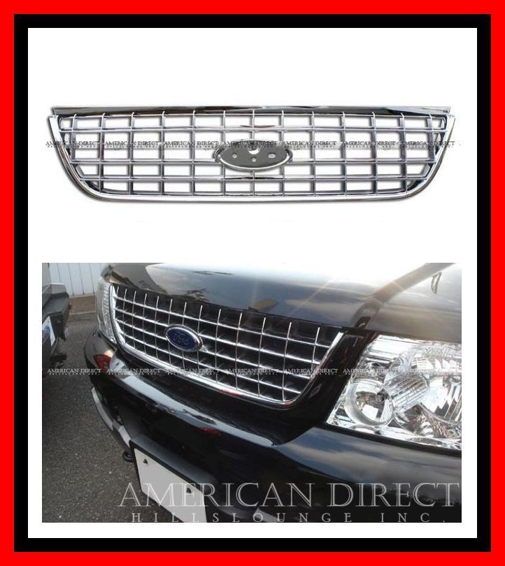 【即納/純正タイプ/オールクローム】02-05y フォード エクスプローラー フロント グリル メッキ バンパー OE ライト ヘッド ランプ拍卖