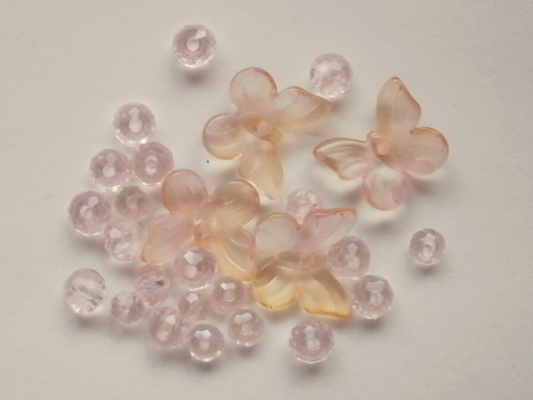 ガラスビーズ★蝶々★タイプ A★ピンク系★A拍卖
